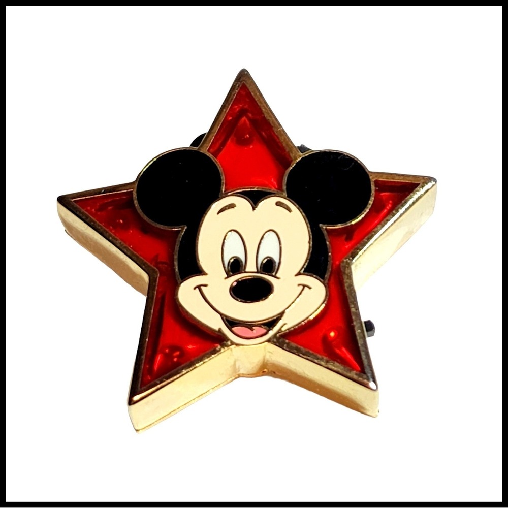 Disney Mickey Mouse Red Star Does Running Light Up Pin 27562
